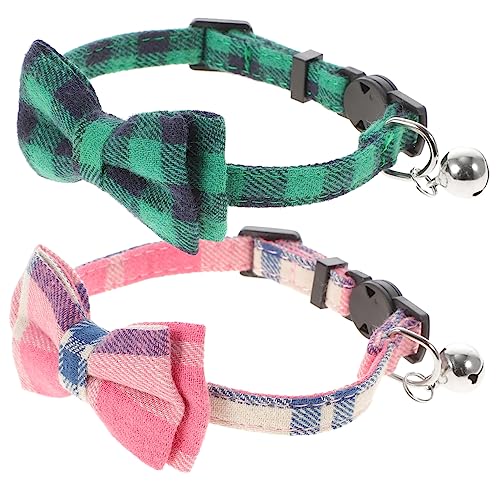 TOGEVAL 2st Halsband Für Katze Haustier Bowknot Halskette Welpenhalsbänder Für Kleine Welpen Halskette Mit Katzenband Kleines Welpenhalsband Hundehalsbänder Für Welpen Katze Fliege Kragen von TOGEVAL