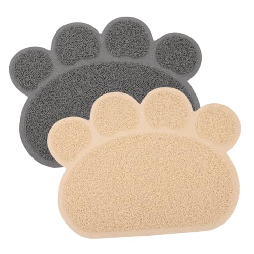 TOGEVAL 2st Katzenstreu Matte Streuverfolgungsmatte Futtermatten Für Katzen Matten Für Haustierfutter Katzenstreu Fangmatte Hundegeschirr Matten Kätzchenstreumatte Katzenfuttermatte PVC von TOGEVAL