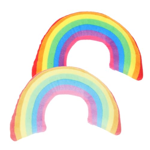 TOGEVAL 2st U-förmiges Katzenkissen Regenbogenspielzeug Für Katzen Kissen Mit Katzenminze Für Kätzchen Buntes Katzenminzekissen Kissen Für Katzen Kätzchen Gefülltes Kissen Polyester von TOGEVAL