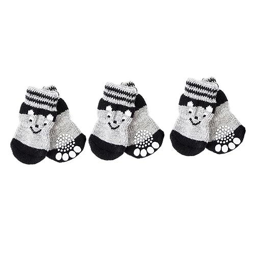 TOGEVAL 3 Paare Hundeschuh Socken Hundesocken Für Hartholzböden Hund Katze Socken Hund rutschfeste Socken Strumpffüller Für Welpen Haustiersocken Hund Winter Schneeschuhe Baumwolle von TOGEVAL