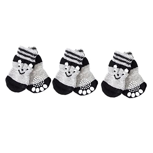 TOGEVAL 3 Paare hundeschuh socken Hund Katze Socken Indoor-Schuhe für Welpen Strumpffüller für Welpen Haustier Hund Socken hundesocken Dog Socks Haustier Stiefel Heimtierbedarf Baumwolle von TOGEVAL