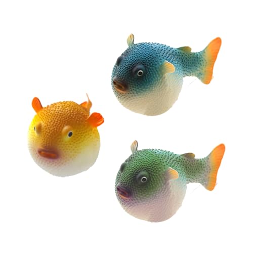 TOGEVAL 3 Stück Simulation Kugelfisch Gelb Aquarium Aquarium Ornament Fische Geschmückt Grün Aquarium Verzierungen Simulierte Kugelfisch Künstliche Aquariumdekorationen von TOGEVAL