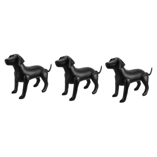 TOGEVAL 3St Haustierbekleidungsmodell Hundemodelle Hundekleiderständer Spielzeug aufblasbarer Hund tierkostüme pet Grooming Tiermodell Hundeschaufensterpuppen Haustier-Skulptur PVC Black von TOGEVAL