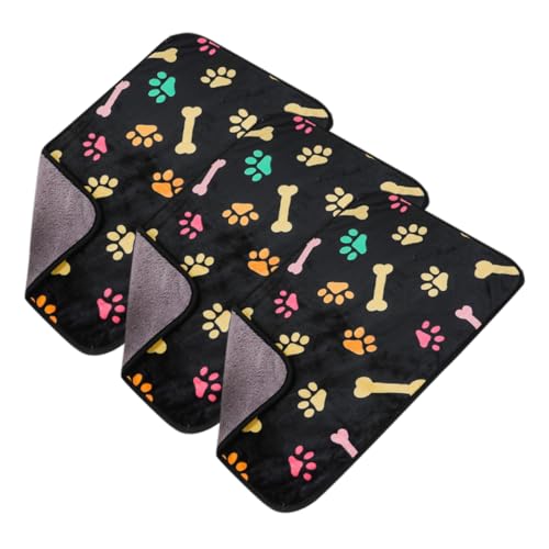 TOGEVAL 3St Haustierdecke Winterdecke für Haustiere Hundebettdecke Katzensofadecke Hundekäfigdecke Kätzchendecke kuscheldecke warm thermodecken Tierdecken Winter warme Decke Flanell Black von TOGEVAL