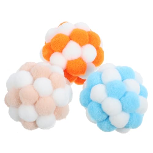 TOGEVAL 3St Katzenglockenball katzenspielzeug plüschball cat Accessories katzenpflege cat Toys Cats Toys Kätzchen Spielzeug spielzeuge Kätzchenspielzeug für Wohnungskatzen Bälle für Katzen von TOGEVAL