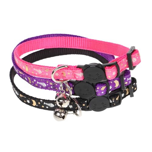 TOGEVAL 3St Leuchtendes Katzenhalsband Kragen für Nachtkätzchen Hundehalsband für Haustiere Kitten dekoratives Katzenhalsband -Hals- für draußen Stoff von TOGEVAL