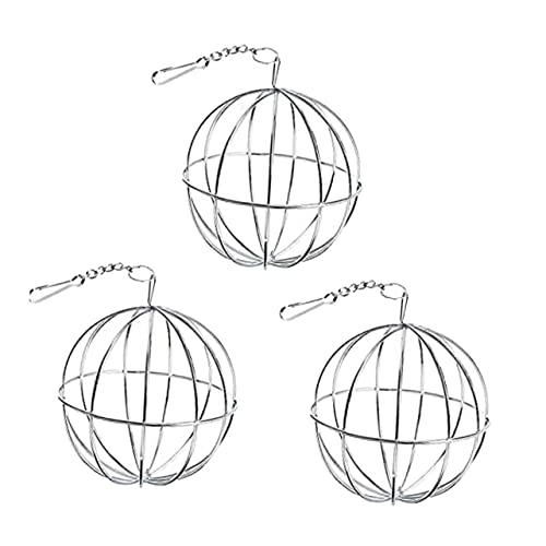 TOGEVAL 3st Futterstelle Für Kaninchen Hängender Grasständer Spielzeug Für Meerschweinchen Hasenfutterspender Futterautomat Für Haustiere Hängender Futterautomat Rostfreier Stahl Silver von TOGEVAL