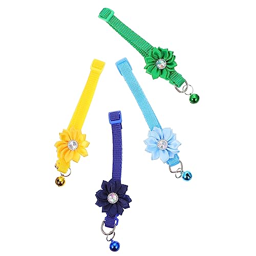 TOGEVAL 4 Stück Blumenhalsband Für Haustiere Halsschmuck Für Hunde Hasen- Entzückende Kätzchenhalsbänder Welpenhalsband Blumen-Halskette Hasen Dekorationen Katze Hundehalsband PVC von TOGEVAL