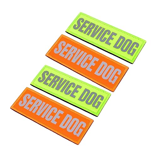 TOGEVAL 4 Stück Diensthund Aufkleber Flecken Großes Hundezubehör Reflektierende Patches Für Diensthunde Aufkleber Tiere Service-Tier-Patch Welpenzubehör Für Kleine Hunde Service Hund Nylon von TOGEVAL