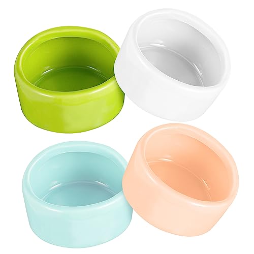 TOGEVAL 4er Set Futternäpfe Für Hamster Kleine Futter Und Wassernäpfe Für Nager Bunte Schalen Pink Und Ideal Für Käfige Und Kleine Tiere von TOGEVAL