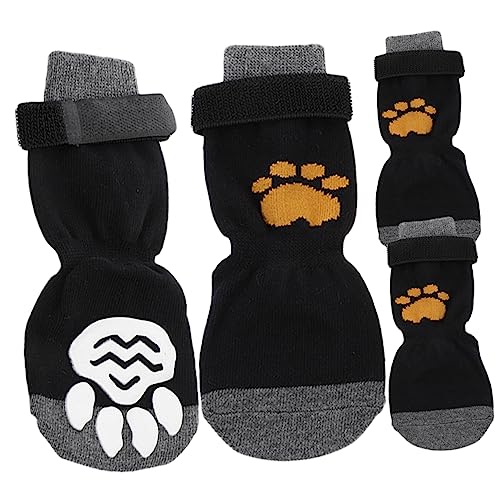 TOGEVAL 4 Stück Haustier Hund Socken Wintersocken Für Haustiere Welpenbedarf Haustiersocken Kompakte Baumwollsocken Anti-rutsch-socken Für Haustiere Socken Für Hund Hundepfote Baumwolle von TOGEVAL