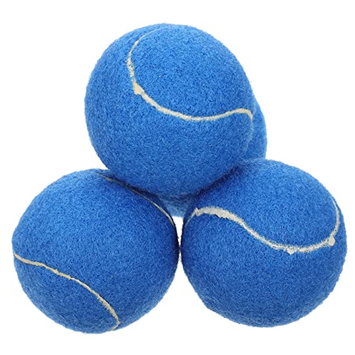 TOGEVAL 4 Stück Haustier-Tennis Hundebälle Werfen Haustier Spielt Ball Backenzahnkugeln Für Hunde Mehrzweck-welpenspielzeug Hund Wirft Bälle Hund Quietscht Kauball Für Haustiere Gummi Blue von TOGEVAL