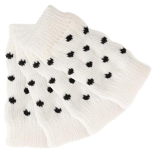 TOGEVAL 4 Stück Haustiersocken hundepflege Hunde Pflege Dog Shoes Dog Clothes hundebekleidung Welpen-Beinärmel dichte Beinabdeckung Beinwärmer für Hunde Hundebein Ärmel Baumwolle Weiß von TOGEVAL