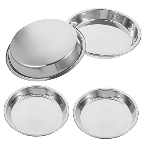 TOGEVAL 4 Stück Katzennapf aus Edelstahl Katzennäpfe für Futter und Wasser praktischer Katzennapf pet Bowl katzenfutter schüssel Futternapf aus Metall Futternäpfe für Haustiere Silver von TOGEVAL