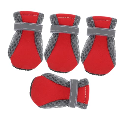 TOGEVAL 4pcs Kleine Haustierhundschuhe Katzenschuhe Welpe Schuhe Outdoor Haustierschuhe Nicht-Schlupfschuhe von TOGEVAL