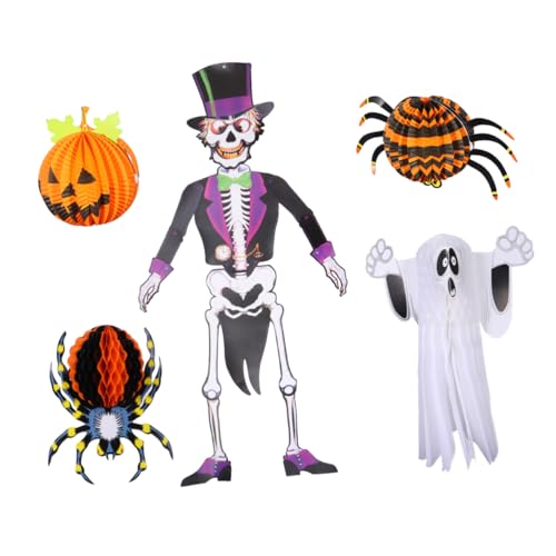 TOGEVAL 5St Halloween-Kürbis-Papierlaterne -Papierlaterne Halloween-Papierlampe Spukhausdekoration Halloween Theme Halloween Party Halloween-Dekorationen Halloween-Tapete von TOGEVAL