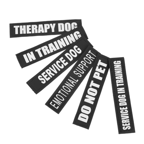 TOGEVAL 6 Paare Geschirr mit pet Supplies haustierbedarf Haustier-Tags Patches für Hundewesten Aufkleber Dekore für Haustierkleidung Aufnäher für Haustierkleidung Pu Black von TOGEVAL