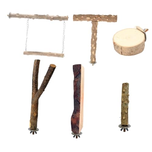 TOGEVAL 6st Vogelkäfig Aus Holz Sittich Holzbarsch Spielzeug Für Vogelkäfige Barsch Aus Natürlichem Holz Vogelstange Aus Holz Vogel Stehen Papageienständer Vogelsitzstange Aus Holz Hölzern von TOGEVAL