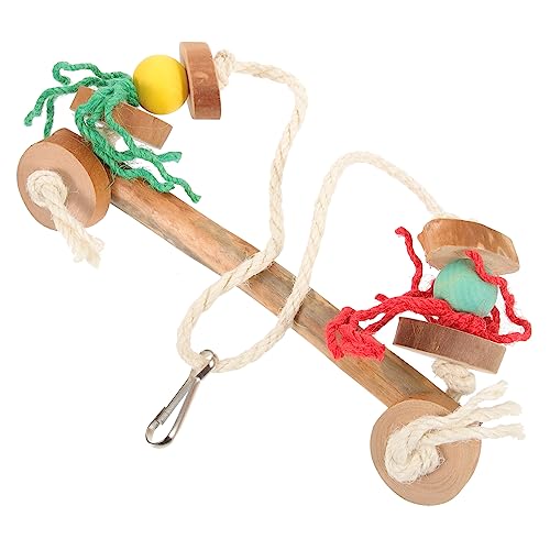 TOGEVAL Bird Swing Toy Papageienständer Shot -Spielzeug Bird Training Lieferungen Bird Perch Shage Caage Toy Holz Vogel Spielzeug Vogel Käfig Vogelständer Für Zug Vogelstand Spielzeugpapagei von TOGEVAL