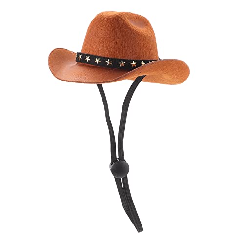 TOGEVAL Cowboy-Hut Hunde Hut hundekleidung hundekleider Haustierkopfbedeckung Dog Clothes Haustierkostümzubehör Haustier Hut Kopfschmuck Haustier-Hundemütze schöne Haustiermütze Brown von TOGEVAL