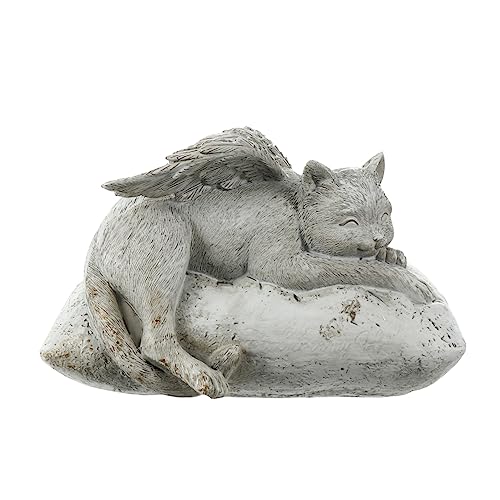 TOGEVAL Engel Katze Ornamente katzenangel Katzen Angel Tiergedenkstein Katzenengel-Statue Katze Engel Haustier Grabsteine ​​für Katzen Gedenkkatzenengel Markierungssteinfigur Harz von TOGEVAL