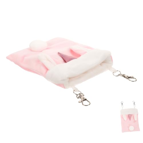 TOGEVAL Hamster Baumwollnest Schlafsack Guniea- Nach Hause Käfig Meerschweinchen Bett Meerschweinchenbett Aufhängen Meerschweinchen Lebensraum Kleintierhängematte Flanell Rosa von TOGEVAL