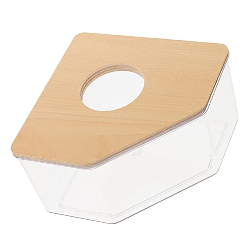 TOGEVAL Klarer Hamster Sandbad Container Für Chinchilla Und Meerschweinchen Transparente Sandbadebox Mit Gelbem Deckel Ideal Für Kleintiere Wie Rennmäuse Und Degus Großes von TOGEVAL