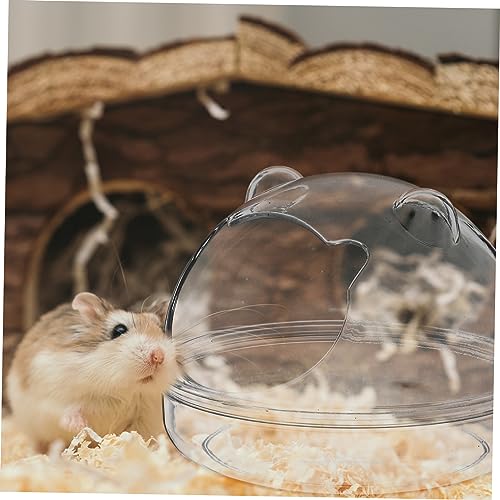 TOGEVAL Hamsterbad Hamster Töpfchen Mäuse Badezimmer Hamster Toilette Badewanne Hamster Badewanne Für Hamster Meerschweinchen Versteck Sandbad Für Hamster Hamsterhaus Plastik Transparent von TOGEVAL