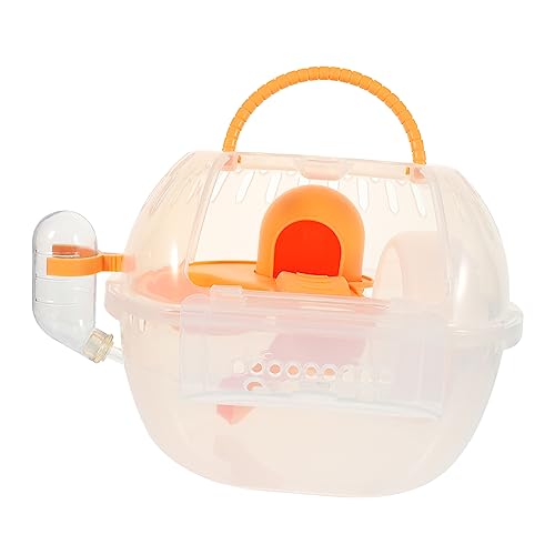 TOGEVAL Hamsterkäfig Hamster Ferienhaus Spielzeugtiere Hamster-Reisekäfig kleine Tragetasche Reise-Hamster-Fälle Hamster käfig Hamster cage Hamsterbehälter Hamster Tragetasche pp Orange von TOGEVAL