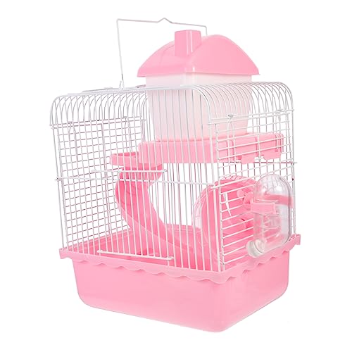 TOGEVAL Hamsterkäfig Hamster käfig Hamster cage nager Spielzeug nagerhaus Kleintier Spielzeug Kleintierkäfig Hamsterhaus Rennmaus Chinchilla-Spielzeug Hamsterzubehör Abs Rosa von TOGEVAL