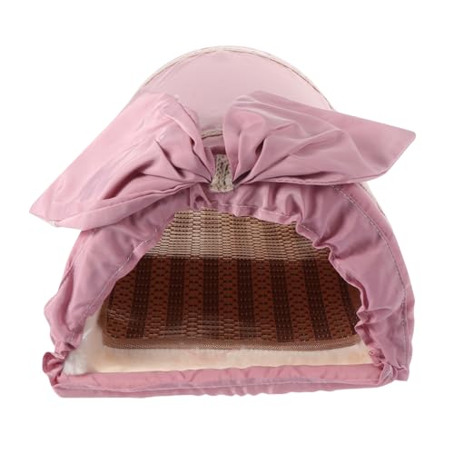 TOGEVAL Hamsternest Hamster Tunnel kuschelhöhle Hamstertunnel Hamsterkorb haustierfeldbett Chinchilla-Hüttenversteck Igel Spielzeug Mini-Hasen Haustier warmes Haustierbett Stoff Rosa von TOGEVAL