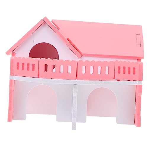 TOGEVAL Hamsternest kleines Haustier Schlafbett für Hamster dekoratives Haustiernest Igelhaus Hamsterbett hamsterhaus Hamster Spielzeug Hamster Schlafhaus Hamster-Verstecknest Plastik Rosa von TOGEVAL