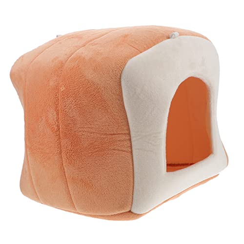 TOGEVAL Hamsternest kuschelhöhle nagerhaus Haustierhöhle pet Bed petbett Heimtierbedarf Schlafmatte für Hamster warmes Haustiernest Hamsterhausbett kleines Haustiernest Schwamm Brown von TOGEVAL