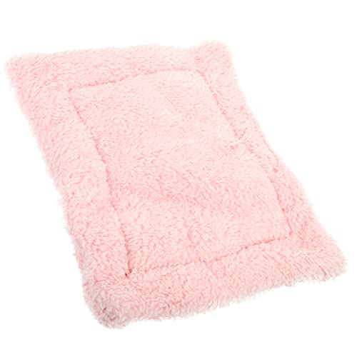 TOGEVAL Hamsterstreu Winterwarmes Hamsternest Matratzenauflage aus Wolle Igel Schlafbett hamsterbett pet Heating pad Unterlage für Hamsterkäfige Nest für kleines Haustier Sherpa Rosa von TOGEVAL