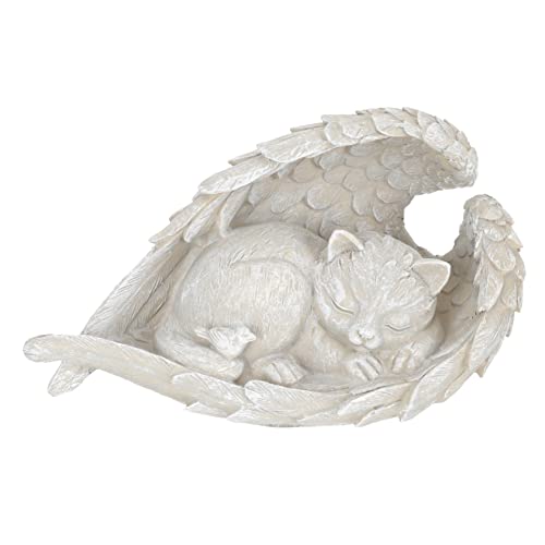 TOGEVAL Haustier-Denkmal grabstein für Katzen katzenangel Katzen Angel Haustier Grabstein Tierstatuen im Freien Katzenstatuen im Freien Haustier Katze Erinnerungsgeschenk Harz Light Grey von TOGEVAL