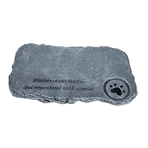 TOGEVAL Haustier Grabstein Denkmal Garten-Gedenkstatue Grabstein mit Pfotenabdruck Hundegrab Pet Memorial Stone Dog Memorial Stone Grabsteine ​​für Haustiere Hunde gedenkstätte Harz Grey von TOGEVAL