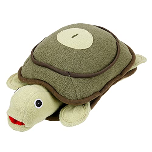 TOGEVAL Haustier Hund Plüschschildkröte Spielzeug Flauschige Kuscheltiere Haustier-Plüsch-Schildkröten-Spielzeug Welpe Interactive Dog Toys Plush Toy Plüsch-Schildkrötenpuppe Olive Green von TOGEVAL