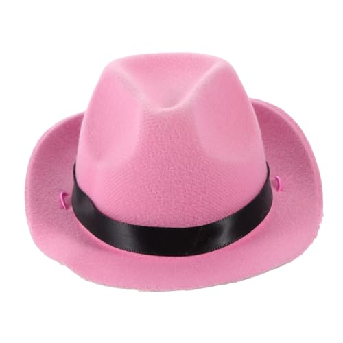 TOGEVAL Haustier Hut Katzenhut Welpe Cowboyhut Hund Sombrero-Hut dekorativer Haustierhut Meerschweinchen Hut Hüte hundefressnäpfe hundezwinger Welpenzubehör Kätzchen-Zubehör Baumwolle Rosa von TOGEVAL