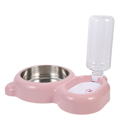 TOGEVAL Haustier Katzennapf Katzenfutterautomaten für Wohnungskatzen Futternapf für Katzen pet Feeder pet Food Container Welpenversorgung Haustier Hundefutter Rostfreier Stahl Rosa von TOGEVAL