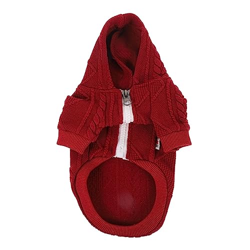 TOGEVAL Haustier-Pullover Winter-Haustier-Outfit Hunde Hoodies Weihnachtskostüm Winterjacke Für Haustiere Winterliches Haustier Hundeweste Haustier Hässlicher Pullover Rot Garn von TOGEVAL