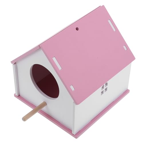 TOGEVAL Haustier Vogelnest außerhalb des Vogelhauses Fink hängender Vogel zartes Vogelhaus Garten Vogelhaus Bird Cottage Bird House Haustier-Vogelhaus Zubehör für Vögel im Freien PVC Rosa von TOGEVAL