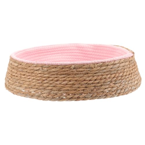 TOGEVAL Haustierbett aus Rattan Animal Polster pet Bed katzenkorb hundepolster cat mat Haustier Katzennest Haustier-Schlafunterlage Gewebtes Hundebett Schlafendes Katzenhaus Grasweide Rosa von TOGEVAL