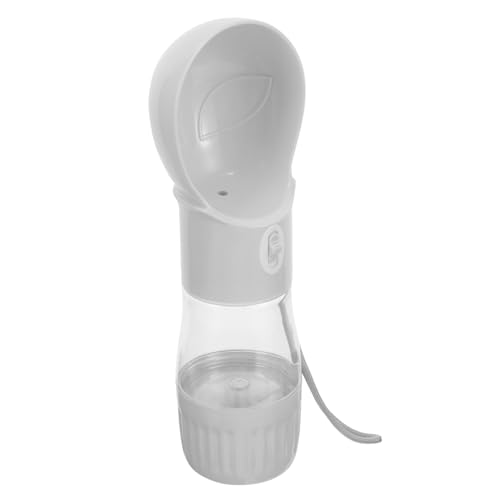 TOGEVAL Haustierfutterbecher Wasserkessel Wasserflaschen Hunde Trinkflasche Wasserspender Für Hunde Im Freien Wasserbehälter Multifunktionale Hundetränke Light Grey Plastik von TOGEVAL