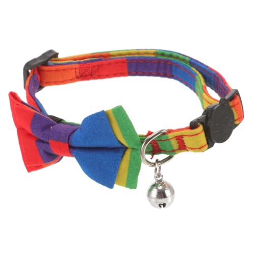 TOGEVAL Haustierhalsband Bezauberndes Regenbogen-Design Bequem und Verstellbar für Katzen und Hunde von TOGEVAL