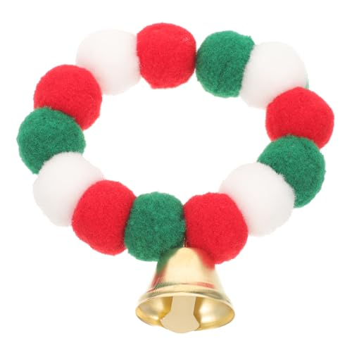 TOGEVAL Haustierhalsband weihnachtshundehalsband lustige Welpenhalsbänder Hund Weihnachtsfliege Hundehalsband mit Pompon Welpenhalsband kleines hundehalsband Hundehalsbänder Plüsch von TOGEVAL