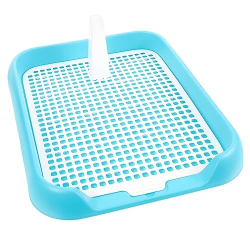 TOGEVAL Haustiertoilette Hundetoilette Hund pinkel tablett Hundebad pet Bowl Hunde klo zubehör Haustiere Welpentoilettenzug Töpfchen Haustier-Toiletten-Trainingstöpfchen Plastik Sky-Blue von TOGEVAL