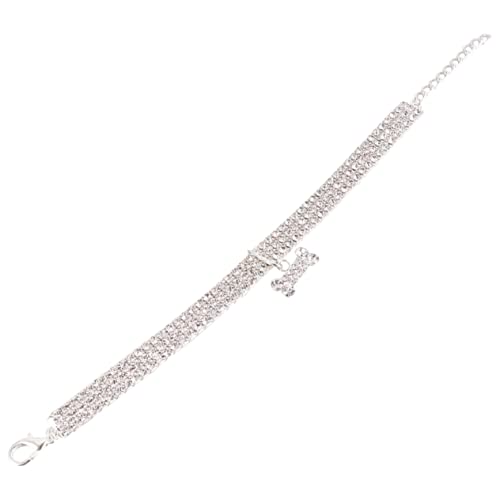 TOGEVAL Verstellbare Schnalle Kette Mini Form Haustier Hundehalsband Kristall Strass Halsband Für Heimtierbedarf von TOGEVAL