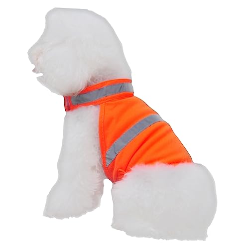 TOGEVAL Hund Sichere Weste Reflektierende Jacke Wärmende Weste Arbeitsweste Kleine Hundekleidung Welpengeschirr Hundeweste Reflektierender Hundemantel Haustier Reflektierend Orange von TOGEVAL