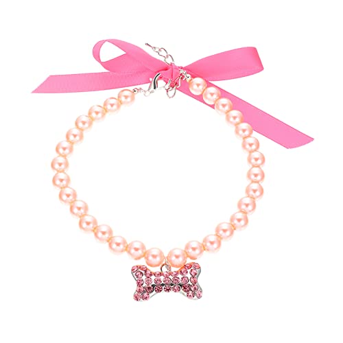 TOGEVAL Hundeperlen Halskette Schmuck Exquisite Hundehalsband Party Katzenhundkette Strass -perlen Halskette von TOGEVAL