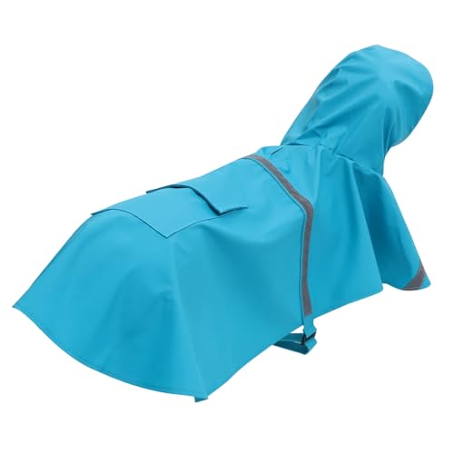 TOGEVAL Hunderegenmantel Mit Kapuze Regenmantel Für Hund Regenmantel Für Haustiere Hundeponcho Hundekleidung Haustierregenmäntel Für Hunde Welpenmantel Regenmantel Hund Sky-Blue von TOGEVAL